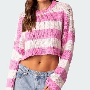Edikted Pink Striped Sweater Size M/L